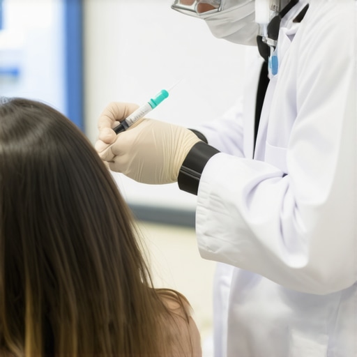 Doctor instructing a patient on safe tirzepatide injection methods in a clinical setting.
