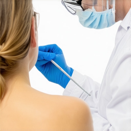 Doctor giving a tirzepatide injection to a patient in NJ clinic.