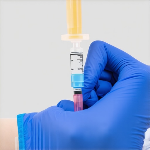 Doctor showing correct injection method for Tirzepatide to a patient