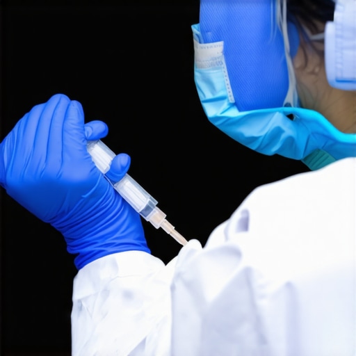 Doctor showing correct injection method for tirzepatide in a clinic.