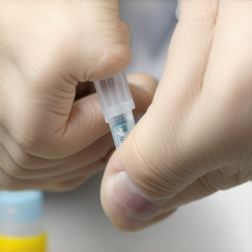 Healthcare professional showing how to properly inject tirzepatide to a patient during consultation in NJ