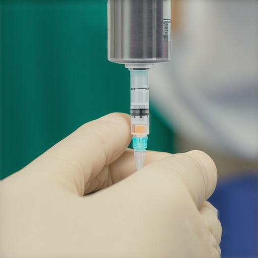 A person practicing safe injection of tirzepatide in a personal medication setup.