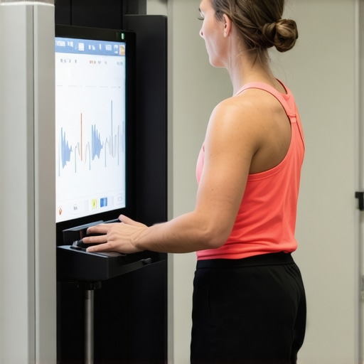 Person getting body composition measurement at a NJ clinic to track weight loss progress