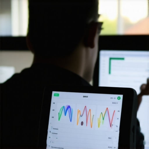 Person tracking health data on a wearable device in a medical environment.