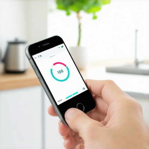 Person checking blood sugar with a Bluetooth glucometer connected to a smartphone