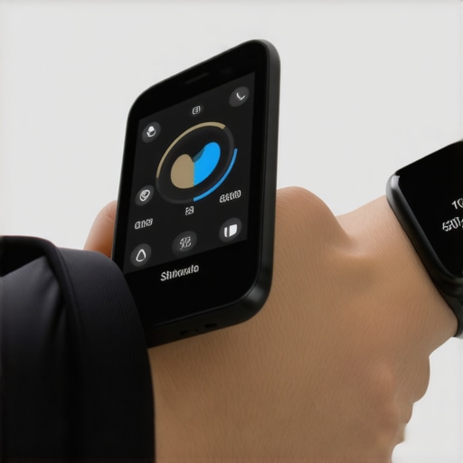 Person tracking heart rate and nutrition on a smartphone with wearable device during weight management in New Jersey.